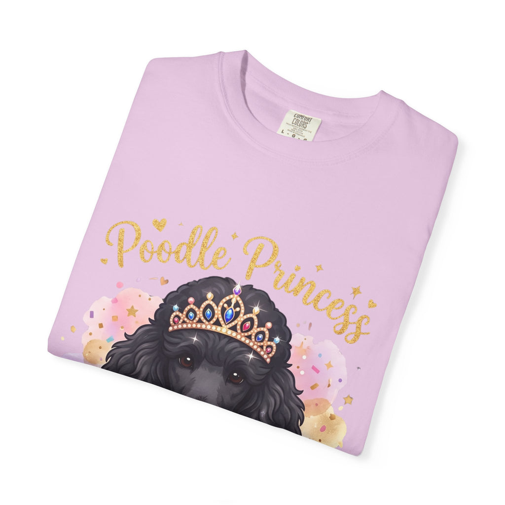 Poodle Princess T-Shirt – Cute Black Poodle Crown Graphic Tee for Dog Lovers