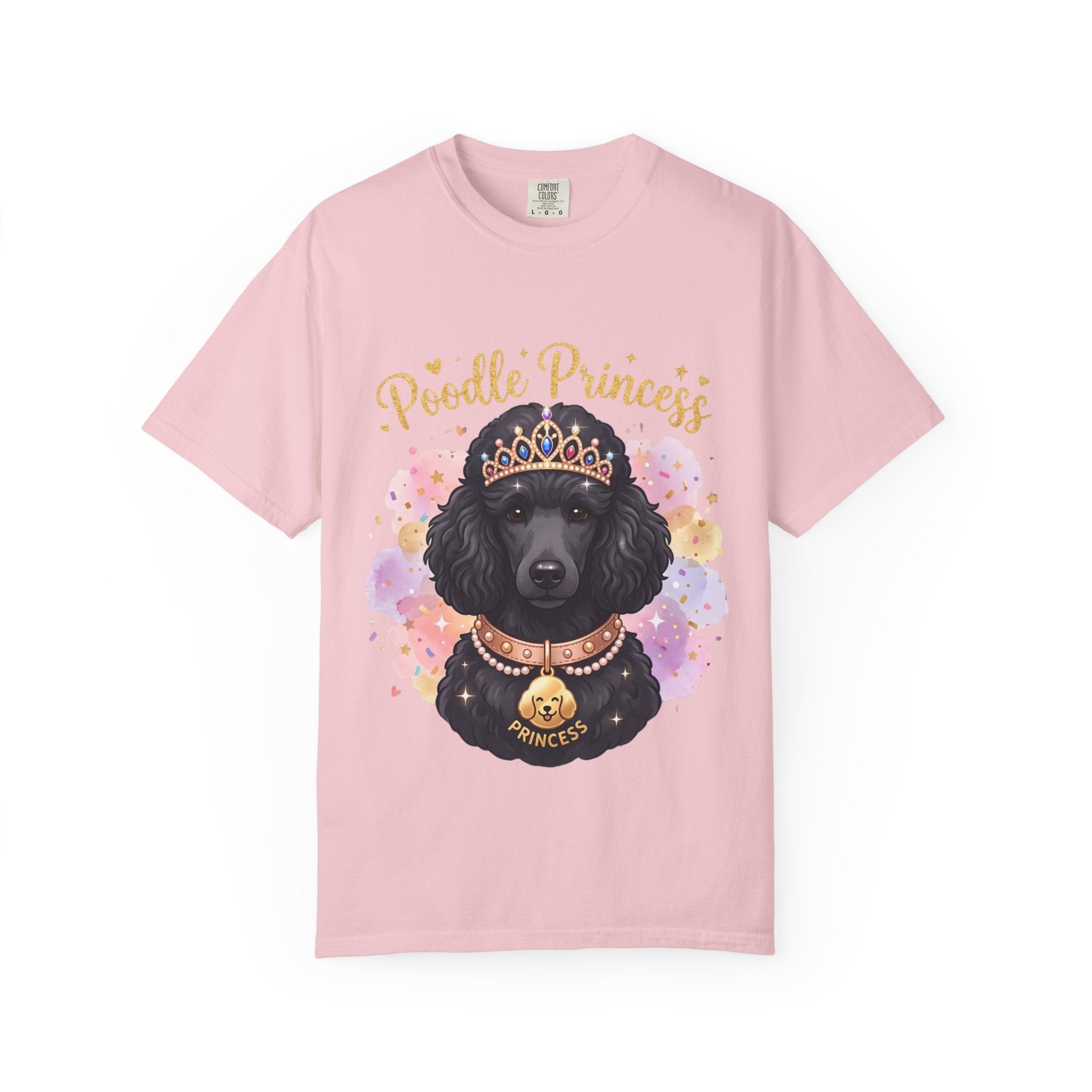 Poodle Princess T-Shirt – Cute Black Poodle Crown Graphic Tee for Dog Lovers