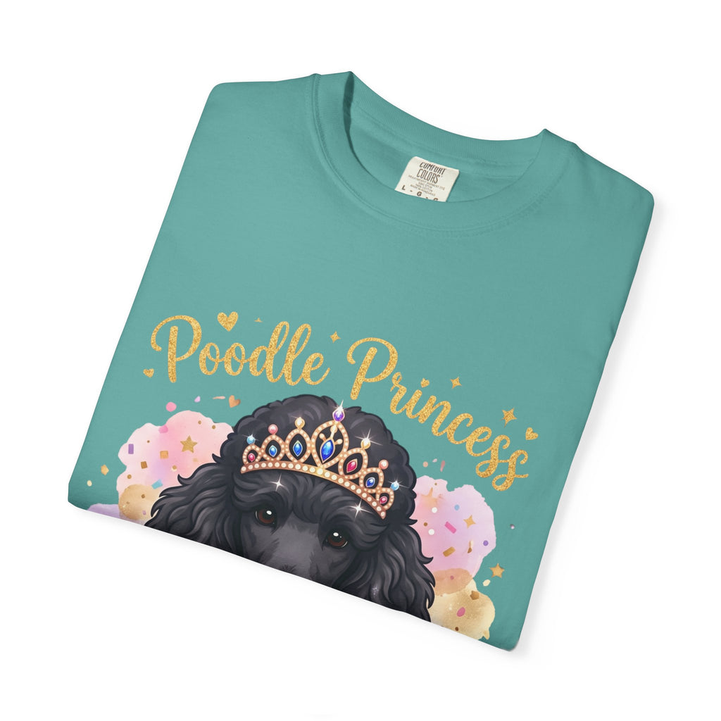 Poodle Princess T-Shirt – Cute Black Poodle Crown Graphic Tee for Dog Lovers