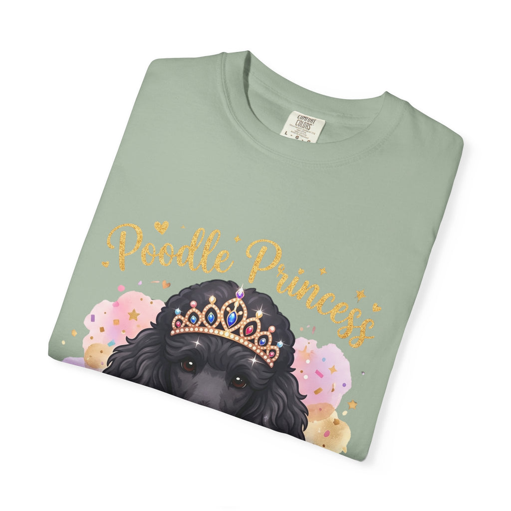 Poodle Princess T-Shirt – Cute Black Poodle Crown Graphic Tee for Dog Lovers